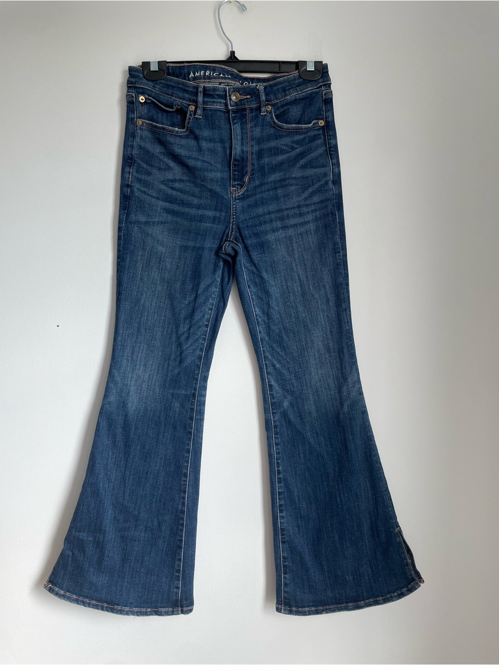 American Eagle Dark Wash High Rise Flare Jeans Size 8 Short